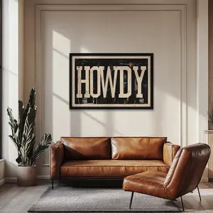 Howdy Print Modern Southwestern Typography Wall Art