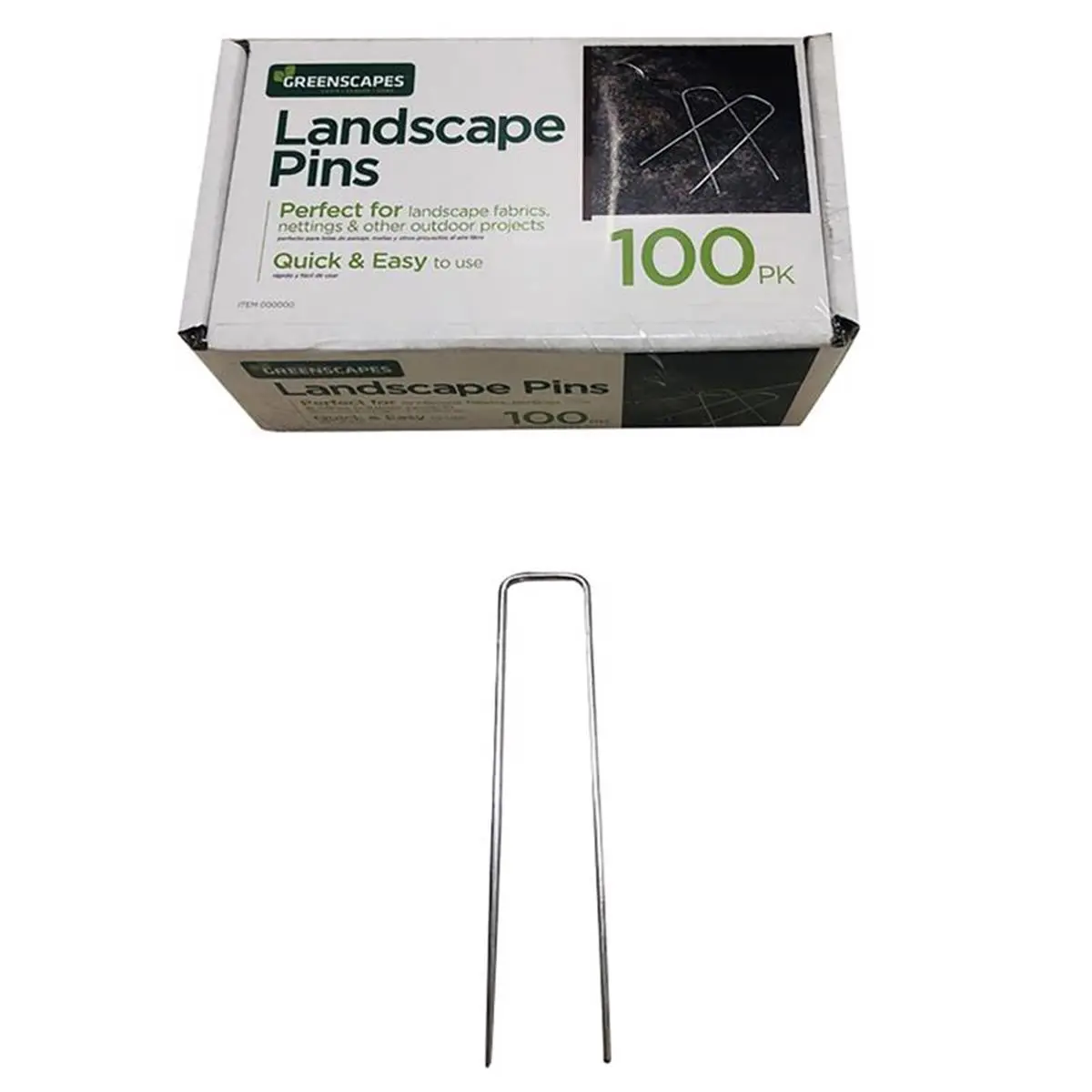 Greenscapes Fabric Garden Staples - High Quality 1x4.5 in (4.5" Length) 100-Pack, Durable for Outdoor Landscaping Projects with Strong Stability