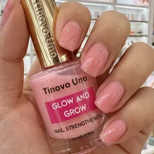 Tinovo Uno Nude Pink Nail Strengthener 12ml, Dries Quickly and Naturally, Enhances Nail Shine, Hardens Thin and Soft Nails, Suitable for All Types of Daily Manicures, Essential for Brittle Nails