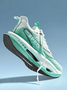 1 Pair 5-Color Racing Carbon Plate Running Shoes (33-44 Sizing) - Breathable Jacquard Upper + Popcorn Double Carbon Plate Sole, For Professional Racing & Daily Light Sports, Breathable & Refreshing, Light & Elastic Shock-Absorbing, Wear-Resistant & Anti-S