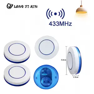 Remote Light Switch Dc6v 433mhz, Round Button Wall Mount Panel Switch for Lighting Control, Easy Stick-On Design