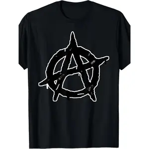 Anarchy Anarchist Symbol - Distressed Rebel Grunge T-Shirt T-Shirt Same Style for Men and Women 2026 Summer Short-sleeved Printed T-shirt 180G