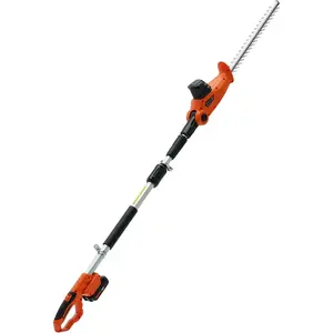 VEVOR Pole Cordless Hedge Trimmer, 20V Electric Bush Trimmer Kit with 18 inch Double-Edged Steel Blade, 74"-94" Telescoping Design for High Branches(2.0Ah Battery & Fast Charger Included)