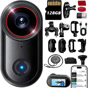 4k  Action Camera, Mini  Camera with Audio and Video Recording, Wearable Action  Cam, Thumb Size Pov Camera   Clip, Camcorder for Cycling,Travel,Pet,Vlogging (128 GB)
