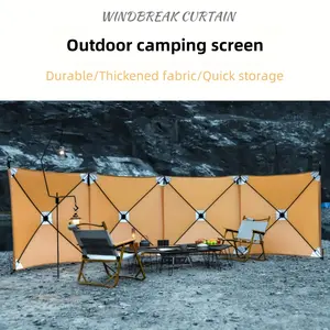 Camping Windproof Board Outdoor Portable Collapsible Windproof Cloth Camping Barbecue Exquisite Windproof Array Curtain Picnic Windproof Wall