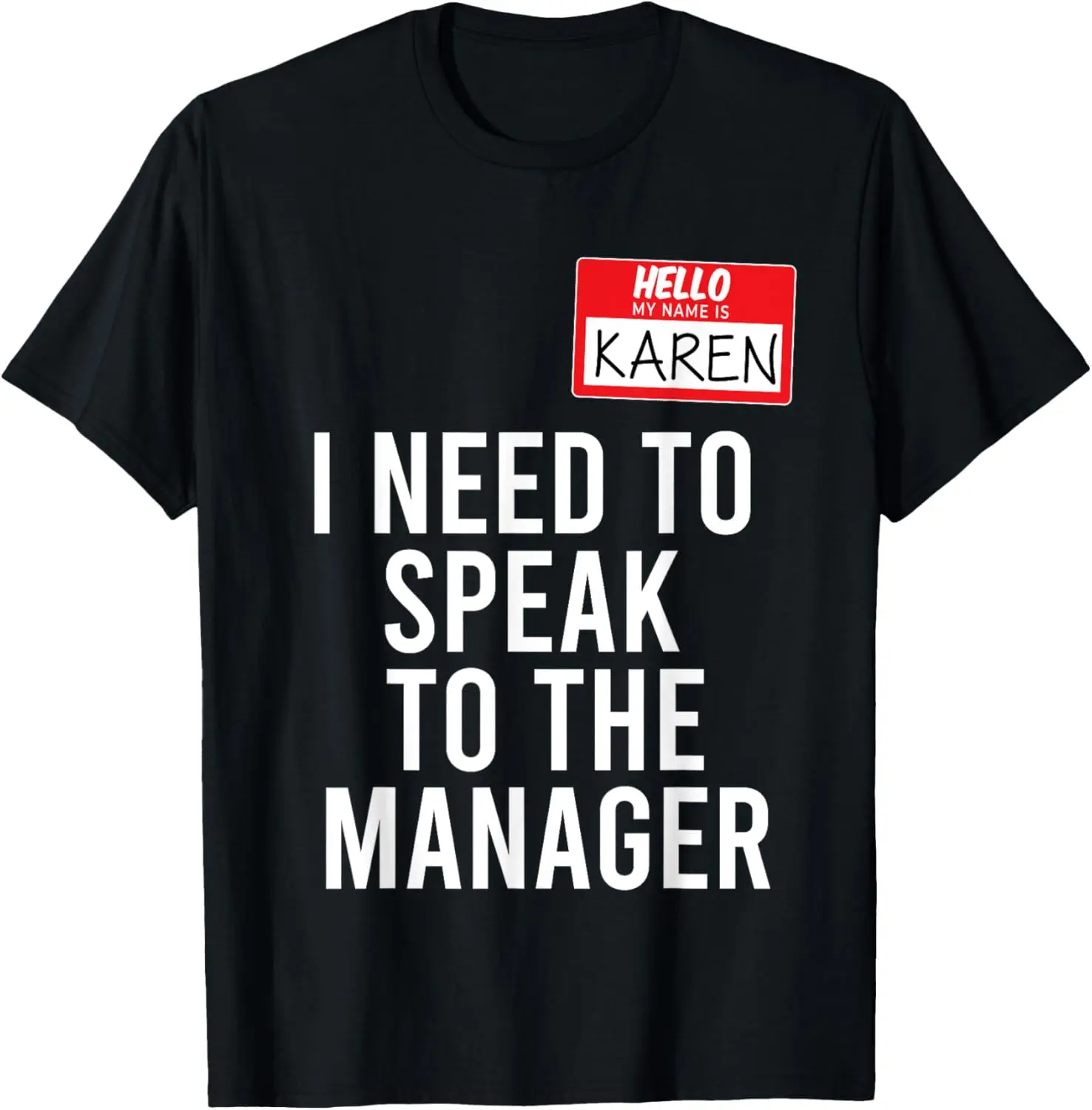 Men's Pure Cotton Round Neck Short Sleeve Speak To Manager Karen Halloween Meme Graphic T-Shirt - Casual, Natural, Fitness Menswear Top Gift for Men