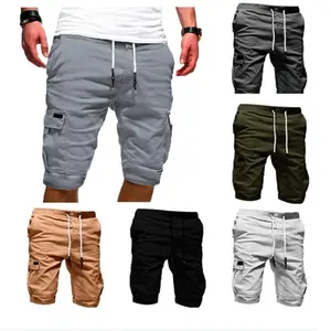Men's Cargo Shorts With Flap Pockets And Drawstring Waist No.145