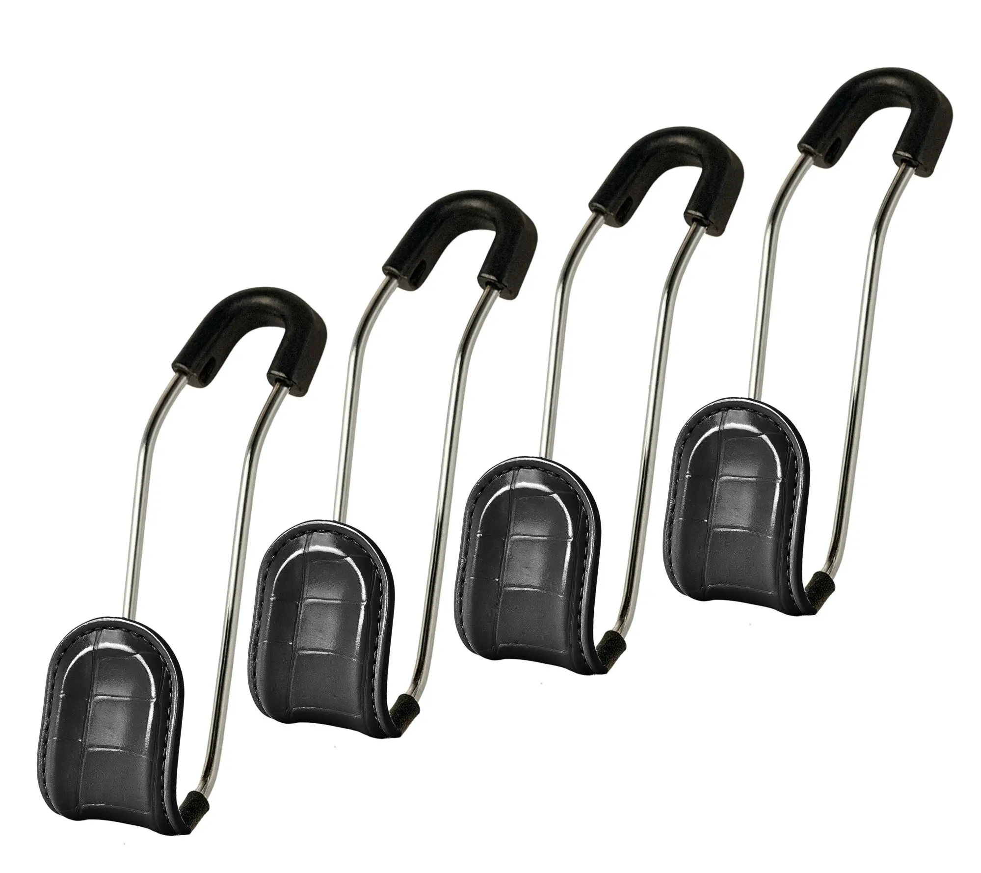 High Road Set of 4 Faux Croc Leather Car Hooks with Gift Boxes
