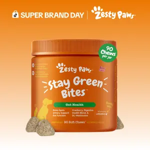Zesty Paws Stay Green Bites Vitamin for Dogs Chicken Flavor Soft Chews with Probiotic & VitaFiber for Urinary & Gut Health 90 Count