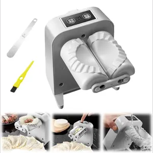 Automatic electric dumpling press - adjustable and easy to operate, with spoon and brush - suitable for home kitchen pastry making