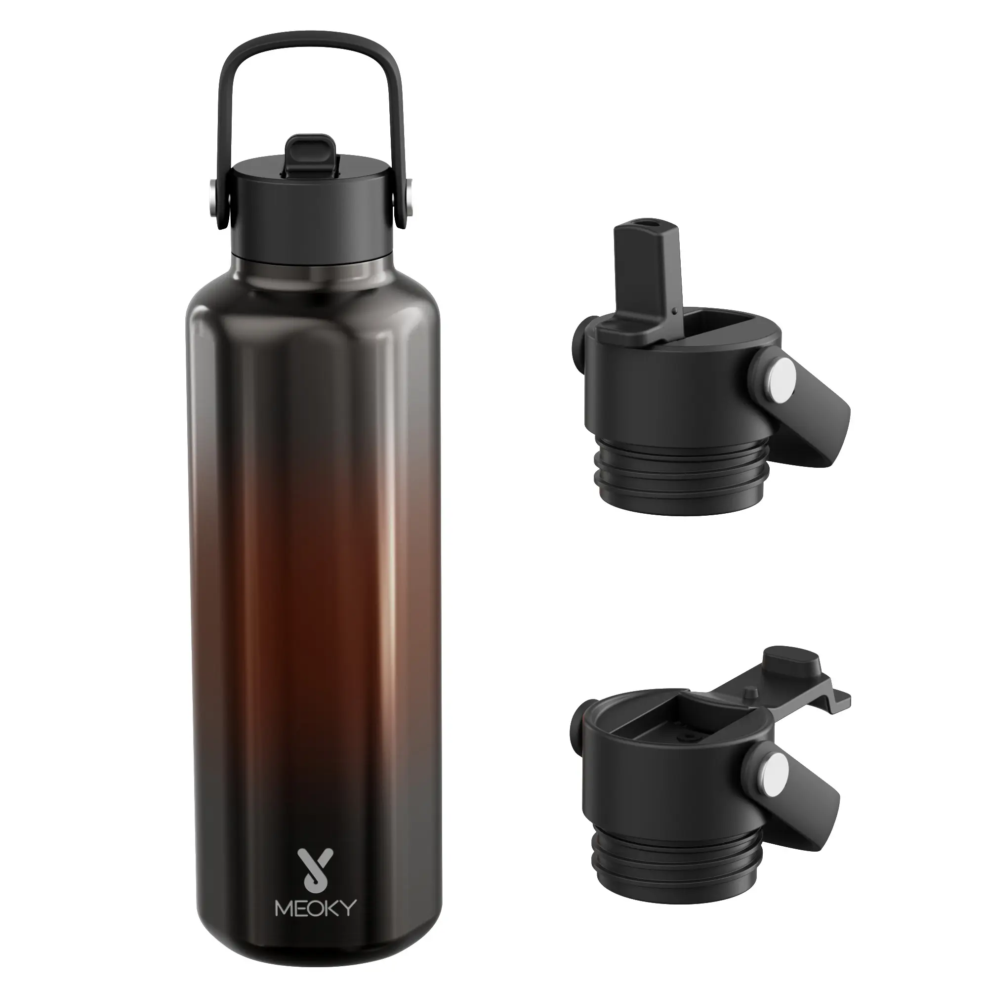 Black orange black gradient