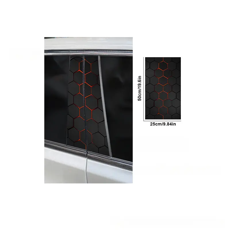 Car Center Pillar Sticker B-Pillar Color Change Film Honeycomb Butterfly Decorative Sticker 50cm x 25cm Car Accessories for Stylish Upgrade