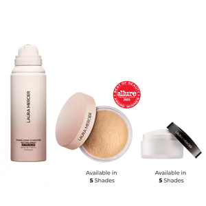 Laura Mercier Triple Set Bundle: Setting Spray + Loose Setting Powder Ultra Blur + Secret Brightening Under Eye Color Corrector