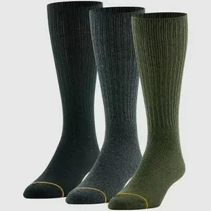 Goldtoe Signature Men's Crew Socks 3pk - Black/Charcoal Gray/Olive Green 6-12.5