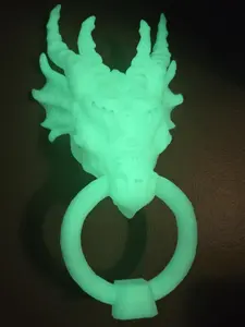 dragon theme 3d printed glow in the dark door knocker/decor