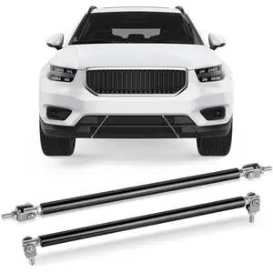 Universal Adjustable 7.87'' Front Lip Strut Rod Bumper Splitter 2pcs Bumper Lip Splitter Diffuser Strut Rod Tie Support Bars for Most Vehicles (Black)