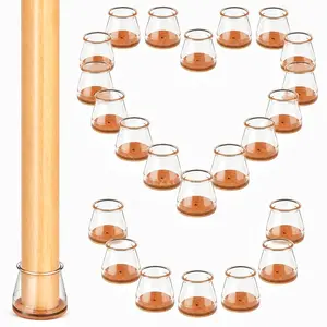 48 Pcs Chair Leg Floor Protectors Chair Leg Protectors for Hardwood Floors Silicone Felt Covers Pads Caps Protect Furniture Wood Floors from Scratch and Reduce Noise Father‘s Day Gift