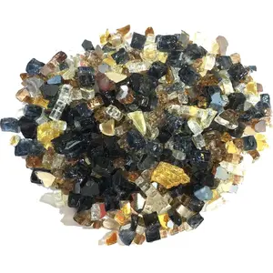 212 MAIN Reflective Fire Glass - 0.25 in. Tempered Glass with Reflective Finish, Black, Copper & Gold, for Home House Decor