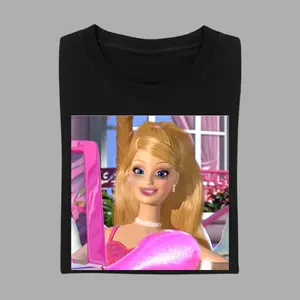 Funny Sad But Smiling Barbie Tee, Y2K Aesthetic T-Shirt, Gift For Barbie Lovers, Trendy Fashion, Funny Crying Doll Meme, Unisex, Viral TikTok Trend