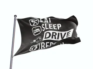 Eat Sleep Drive Repeat Flag for ATVs UTVs Enhance Your Polaris, CanAm Ideal for Riders & Wall Art Banner