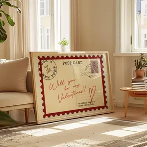 [No Frame] Valentines Postcard Wall Art Vintage Retro Postcard Print