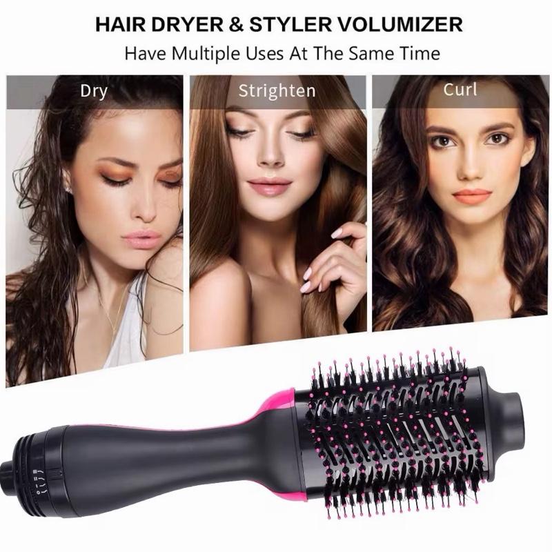 Professional High Quality One Step Hair Dryer Brush Styler Tools Fast Heating Hair Straightener & Drying Hot Air Brush for Dry Straight Curl