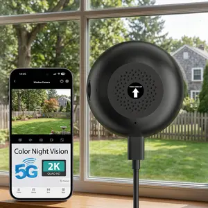 5MP & 4K Wireless Window Camera, 5GHz & 2.4GHz WiFi Indoor Cameras for Home Security w/ Al Color Night Vision,Person,Pet,Vehicle & Motion Detection,24/7 Recording,Easy & Quick Install