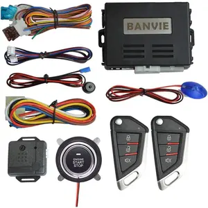 Car Keyless Entry Security Alarm System with Remote Engine Start and Push to Start Stop Iginition Button Kit