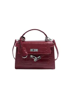 Elegant All-Season Crocodile Pattern Kelly Bag, Shiny Texture Two Color Options, Lightweight Crossbody Shoulder Bag, Perfect for Weddings & Evening Events