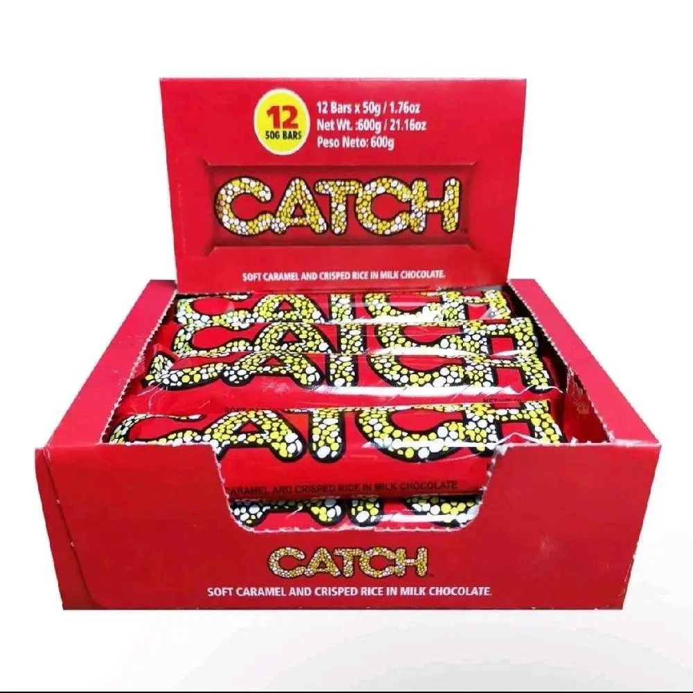 Charles Catch Chocolate 12 Pack Soft Caramel Crisped Rice in Milk Chocolate 50g Bars bulk