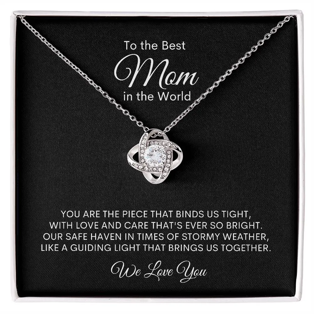 You Are The Piece That Binds Us Tight Classic Love Knot Necklace Gift for Mom - Mothers Day Necklace for Women