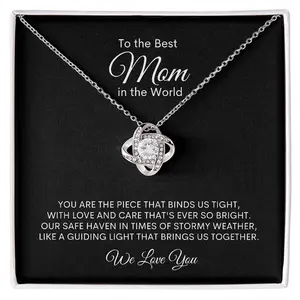 You Are The Piece That Binds Us Tight Classic Love Knot Necklace Gift for Mom - Mothers Day Necklace for Women