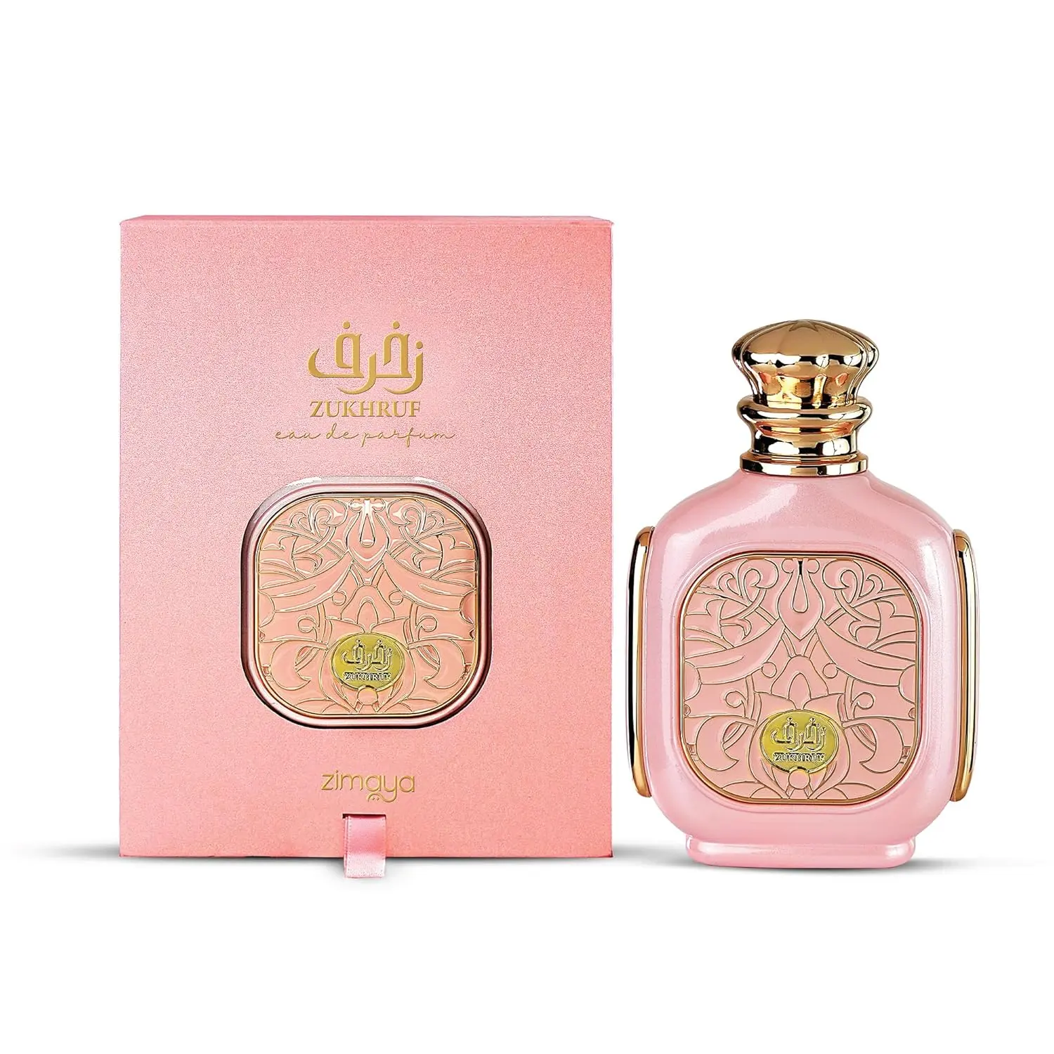 Zimaya Zukhruf Pink for Women Eau de Parfum Spray, 3.4 Ounce Perfume – A Floral Sweet Woody Fragrance