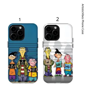 [Free Gift 5pcs Sticker] Ed Edd n Eddy 90s Retro Cartoon Tough Case - Childhood Memories Nostalgia Dual Layer Armor Cover for All iPhone 17 16 15 14 13 12 11 Pro Max Plus