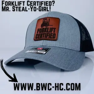 Forklift Certified Leather Patch Trucker Hat
