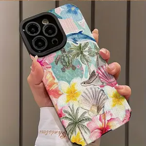 Vibrant Ocean Life Floral Design Shockproof Ultra-Thin Protective Case Cover for iPhone 17/16/15/14/13/12/11/plus/pro Max, Dust-Proof and Stylish Gift, Flower
