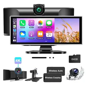 Srnubi 11.26 Inch 4K Car DVR Multimedia Player with 64G Card, 1 Set Auto BT AUX for MP5 Player Monitor Screen, Car Video Player, Car Gadgets Electronics, Wireless Car Screen, Car Display Screen