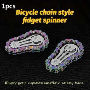 Bike Chain Fidget Spinner - Silent CNC Machined Stainless Steel Gear Desk Toy for Adults | Steampunk Decor, Anxiety Relief, Anxiety Fidgets, Stress Relief Fidgeting & Focus Tool for Office, Collectible Mechanical Art, Fidget Gadget
