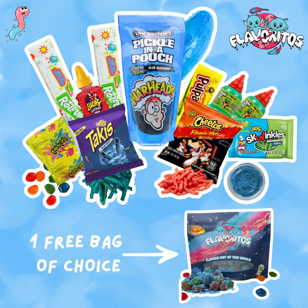 Flavoritos, Blue Sour Raspberry Pickle Kits With a Free Flavoritos Bag
