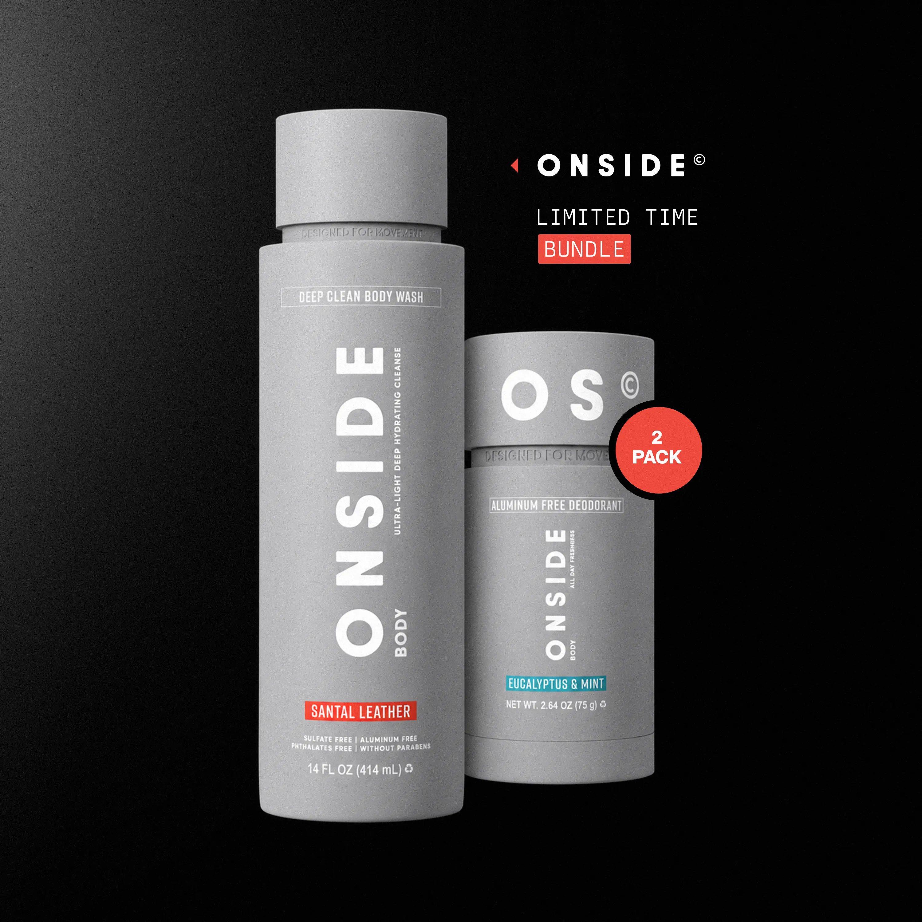 ONSIDE Fresh & Clean Bundle | Aluminum Free Deodorant and Deep Clean Body Wash