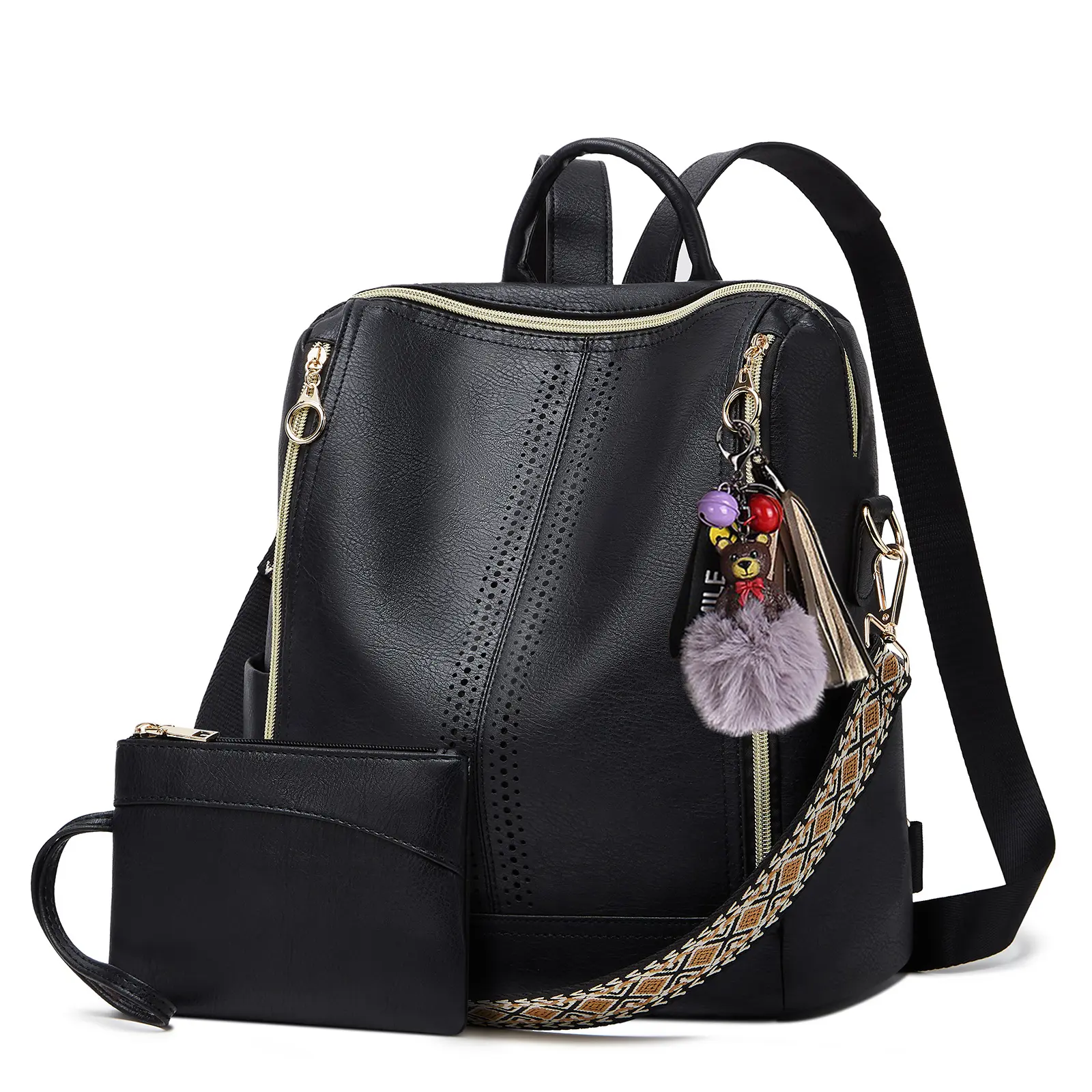 MAKES Women's PU Leather Anti-theft Backpack Purse - Casual Female Shoulder Bag, Fashion Satchel, Backpacks Women, Casual Lightweight Backpack summerwins,summerwins