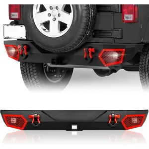 【Yzona】Rear Bumper Compatible with 2007-2018 Jeep Wrangler JK JKU Unlimited (2/4 Doors)