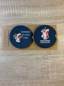 Bluey Unicorse Judges You, And Why, Car Accessory, Bluey Fan Gift, Blue Heeler Cartoon Show, Car Coaster,  Gift, Car Decor, Truck Accessory