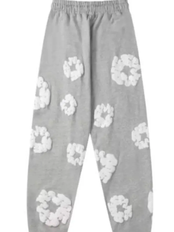 Streetwear Sweatpants Cotton Wreath Joggers with Floral Print Comfortable Wear | Multiple Colors and Sizes