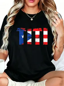 Puerto Rico Flag T-Shirt for Women-Casual Tee with Bold "TITI" Lettering, Short Sleeves, and Round Neck - Perfect for Mother's Day, Events, and Casual Attire, Casual Wear Tee |     Vintage Style Tee