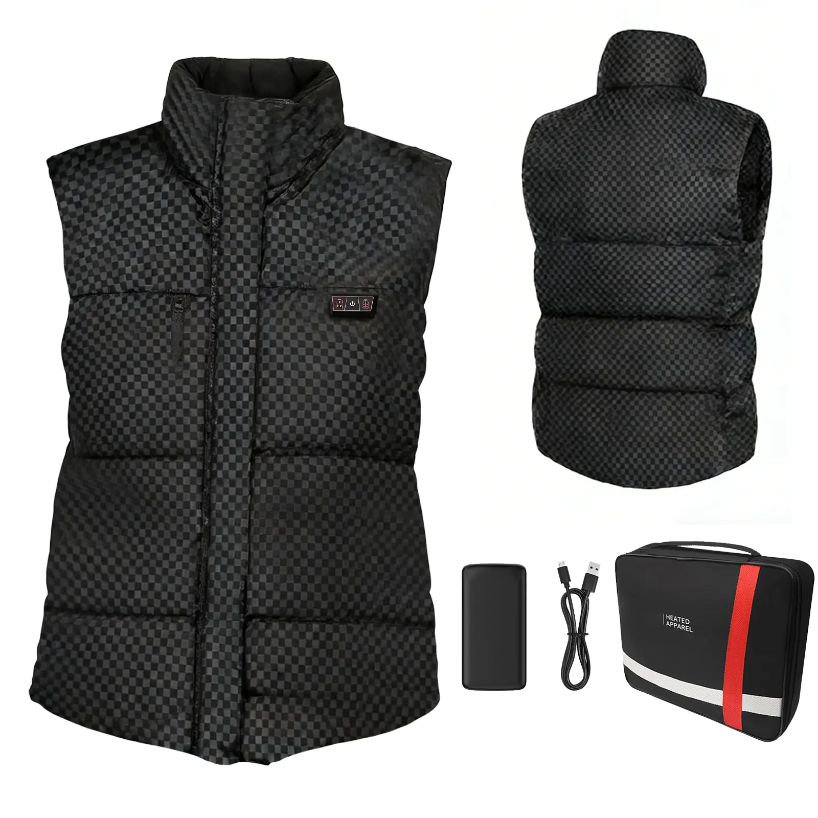 Women's Heated Vest with Power Bank - USB Washable Polyester Cotton Gilet, 3 Heat Settings, Multi-Size for Outdoor Winter Camping