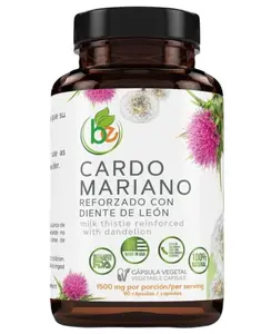 Cardo Mariano reforzado con diente Leon (Milk Thistle Reinforced w/Dandelion) 90 Vegetable Capsule 1500 mg per Serving, Root Liver Health Support, Antioxidant Support,100% Natural, Made by BexpertsUSA