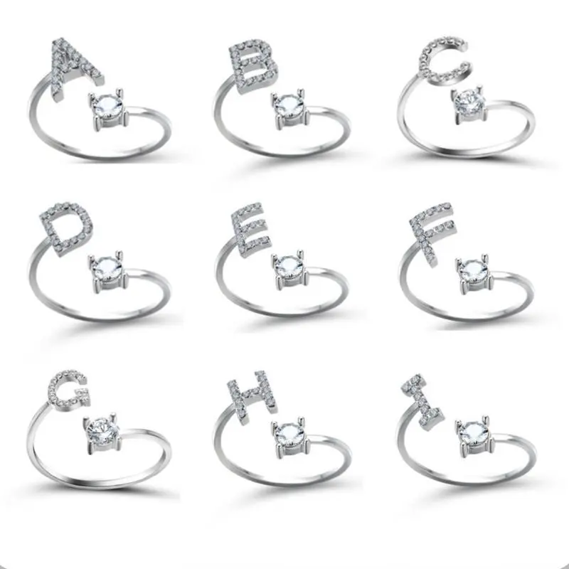 Women's Vintage Adjustable Initial Ring - 26 Engraved Customizable Initial Rings, Copper Adjustable Fitted Fashion Jewelry for Females