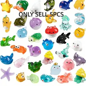 5/10/20pcs Glowing Mini Resin Ornaments, Various Colors, DIY Home Decor, Decorative Statues, Outdoor Party Supplies, Birthday Gift, Garden Sculptures Statues, Garden Accessories