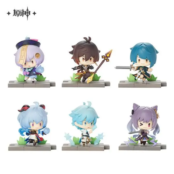 miHoYo Official Genshin Impact Liyue Harbour Blind Box - Random Surprise Set Featuring Ganyu, Keqing, Qiqi, Zhongli, Xingqiu Collectible Figure